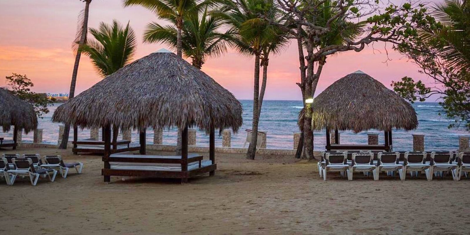 Watch the sunset in the shade of an oceanfront cabana at our beach resort in the Dominican Republic.